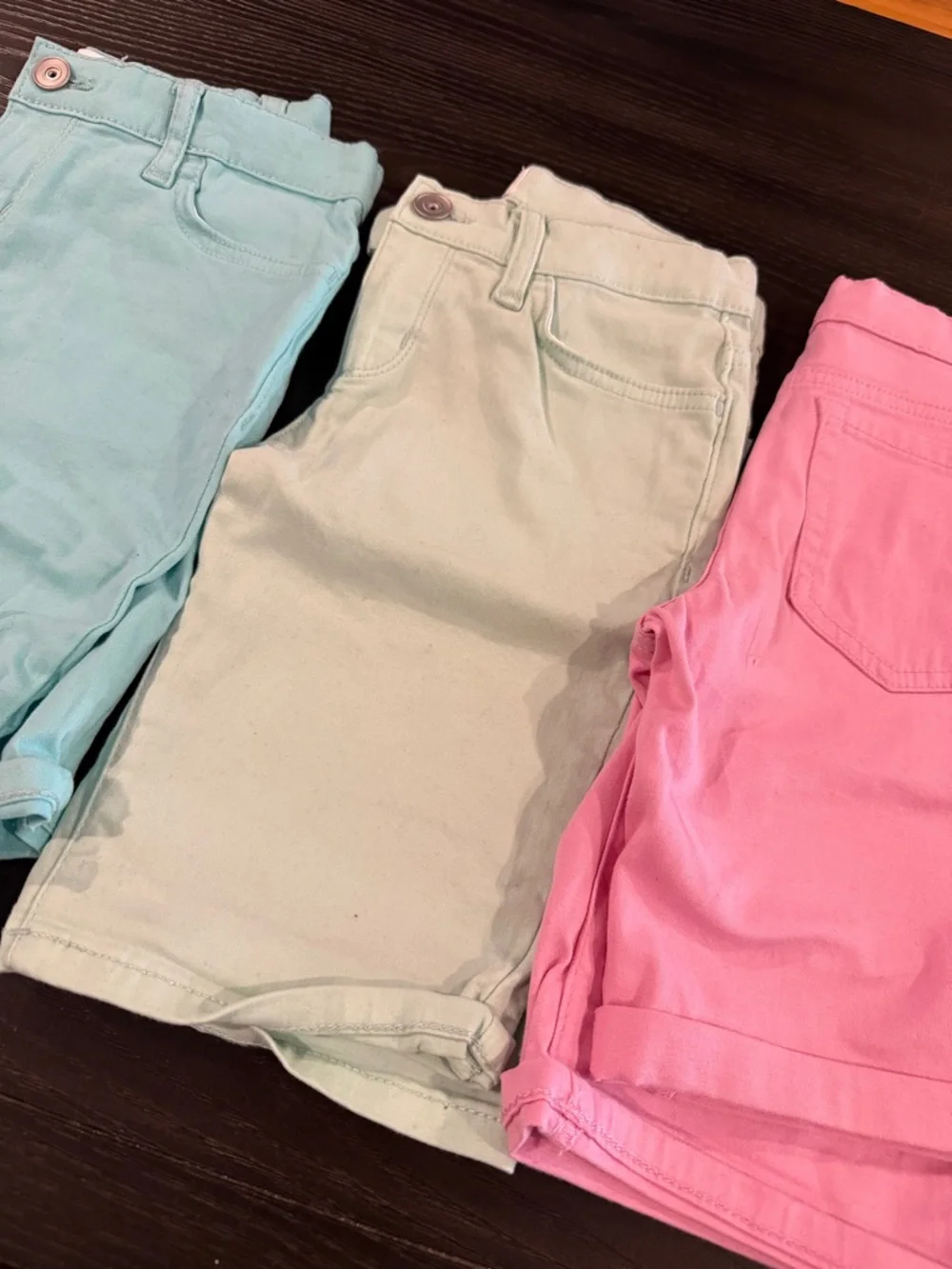 The Children's Place Pastel Shorts Trio - Pink, Mint & Cream